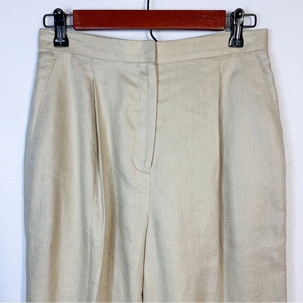 Ralph Lauren 100% Linen High Rise Beige Pants - Picture 4 of 7